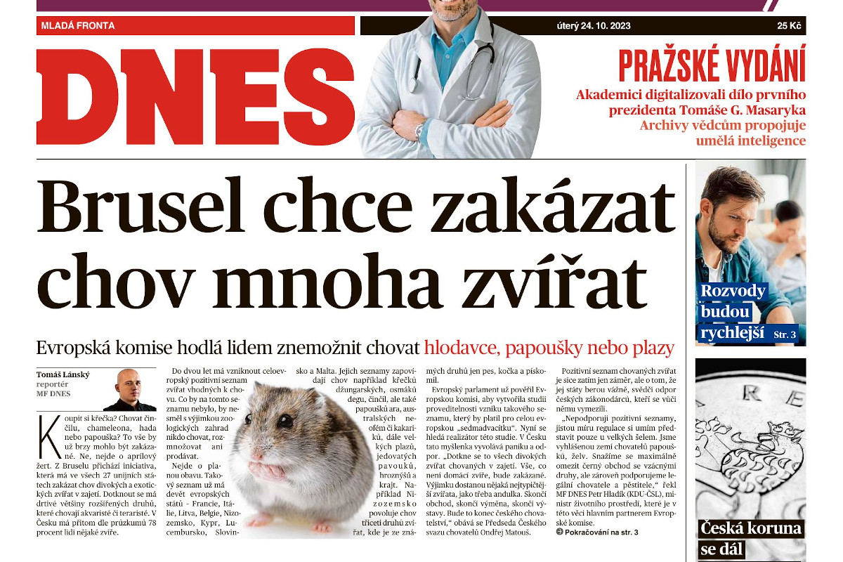 Opravník novinářských omylů aneb opravdu se Brusel chystá zakázat křečky a papoušky?